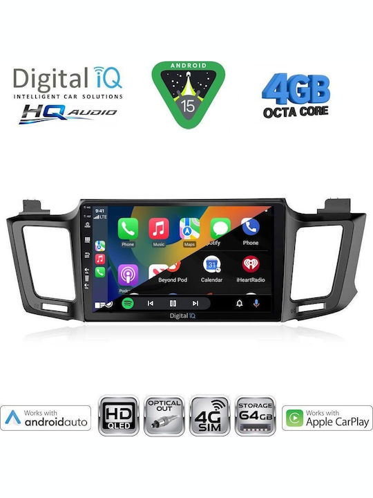 Digital IQ Car Audio System for Toyota RAV 4 2000-2006 with A/C Bluetooth USB WiFi GPS Apple CarPlay Android Auto with 9" Touch Screen