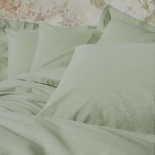 Cottonbox Set Huse Pentru Pilote 100% Bumbac 160x220cm Simplă Cu Față De Pernă Și 1 Cearceaf Verde Deschis (Salvie)