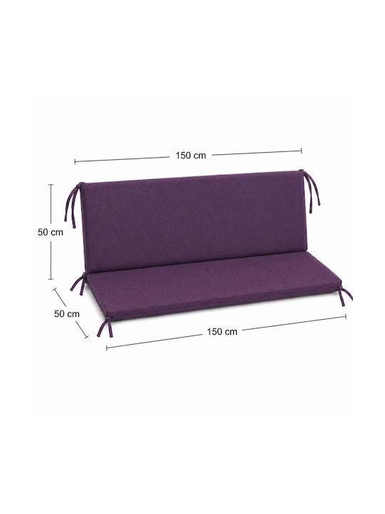 Pucioasa Perna Swing Cushion De Grădină Cu Spătar Mov 50x150cm