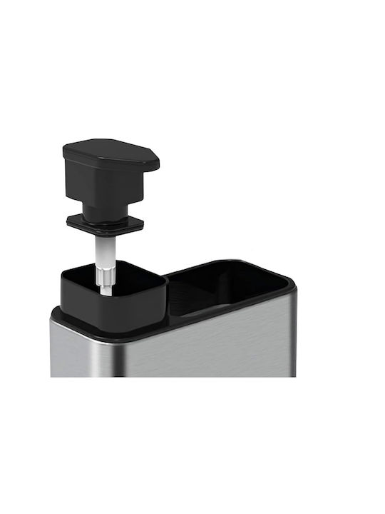 Dispenser De Bucătărie Din Oțel Inoxidabil Cu Suport Pentru Burete Gri 340ml