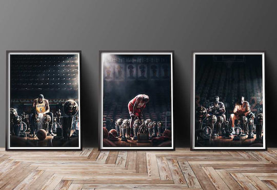 Poster NBA Kobe Trophée SNK063 40cm x 50cm Cadru Lemn Maro