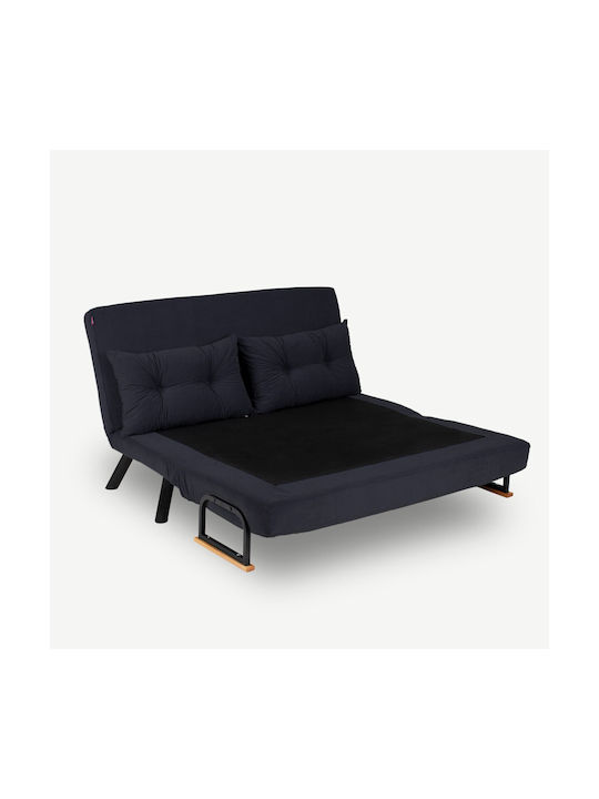 Two-Seater Couch Bed Black 175x133x78cm