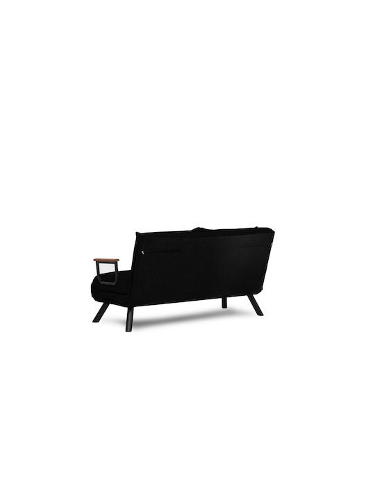 Two-Seater Couch Bed Black 175x133x78cm