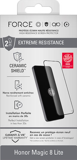 Force Glass Защитно Фолио Honor Magic 8 Lite Керамичен Щит 2.5d 10h Закалено Стъкло Прозрачно