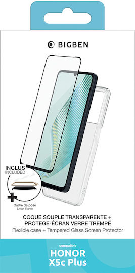 Bigben Силиконов Калъф С Включено Закалено Стъкло Протектор За Екран Honor X5c Plus Прозрачен