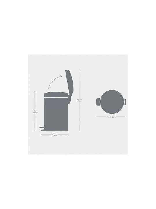Brabantia Brabantia New Icon Mülleimer aus Inox mit Pedal Silber 12l