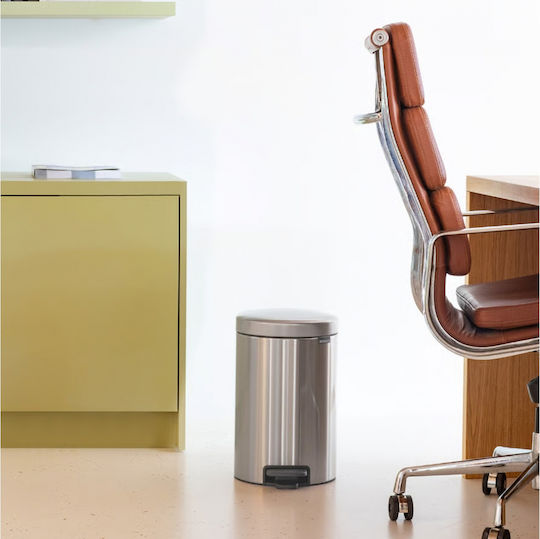 Brabantia Κάδος New Icon Απορριμμάτων από Ανοξείδωτο Ατσάλι με Πεντάλ Ασημί 12lt