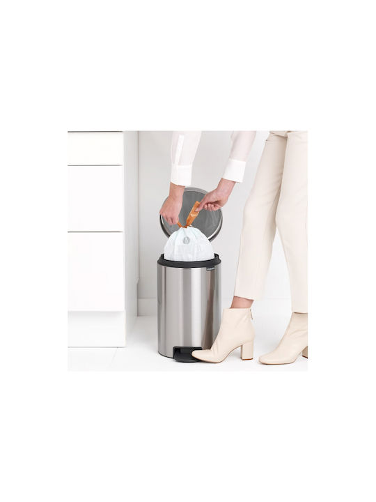 Brabantia Brabantia New Icon Mülleimer aus Inox mit Pedal Silber 12l
