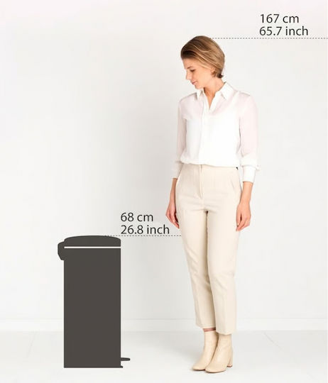 Brabantia Κάδος New Icon Απορριμμάτων από Ανοξείδωτο Ατσάλι με Πεντάλ Γκρι 30lt