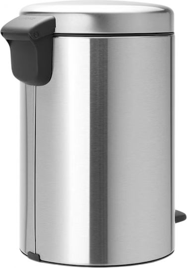 Brabantia Κάδος New Icon Απορριμμάτων από Ανοξείδωτο Ατσάλι με Πεντάλ Ασημί 12lt
