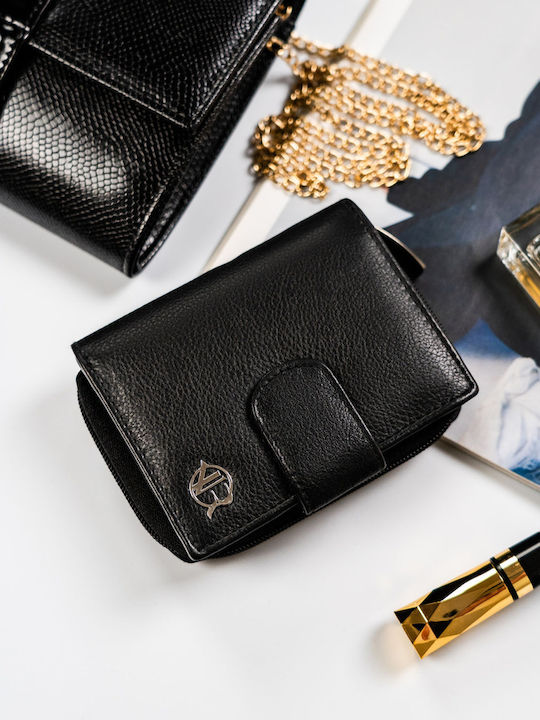 Leder Damen Geldbörse Schwarz