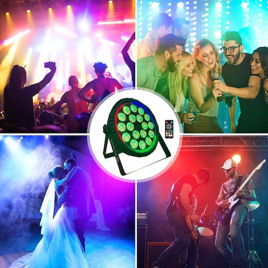 Light4me Hex Par Ring Stage Spotlight Lighting Effect Dmx 18x6w Rgbwa+uv Led+30x0.3w