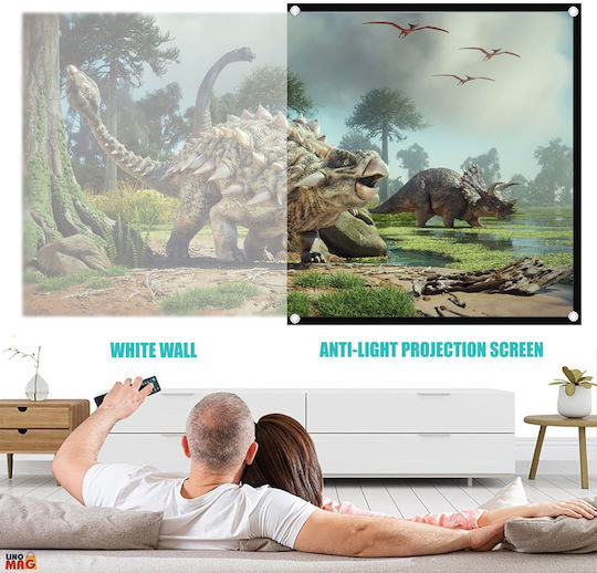 Linomag Ecran Proiecție Anti-lumină 100 Inch Proiecție Față Spate Format 16:9 4K HD Ideal Interior Exterior Pliabil Gri Metalic