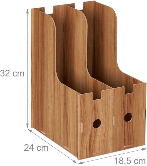 Relaxdays Magazinordner Büro Schrank 2 Fächer Braune