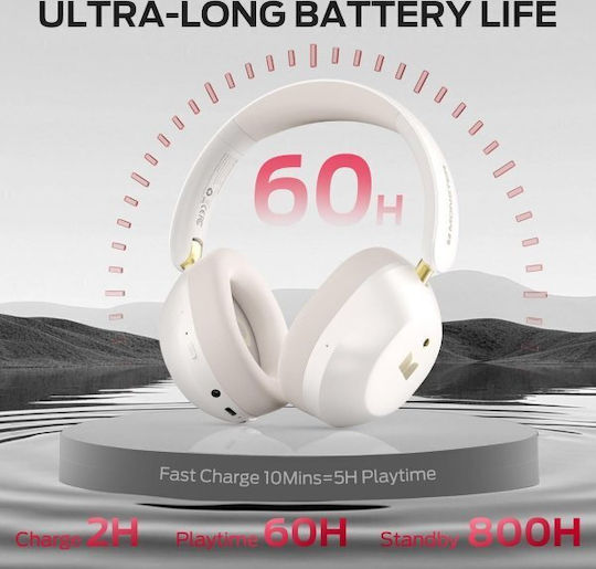 Monster Persona 6th Ασύρματα Bluetooth Over Ear Ακουστικά Λευκά