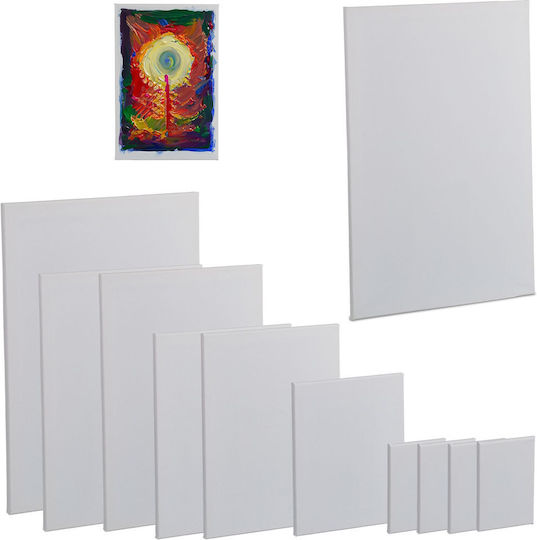 Relaxdays Set 12 Rectangular Canvases White 40x1.5x60 Cm