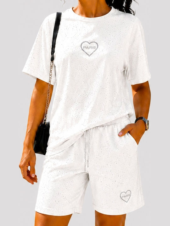 Damen-Set mit Aktive Shorts Weiß