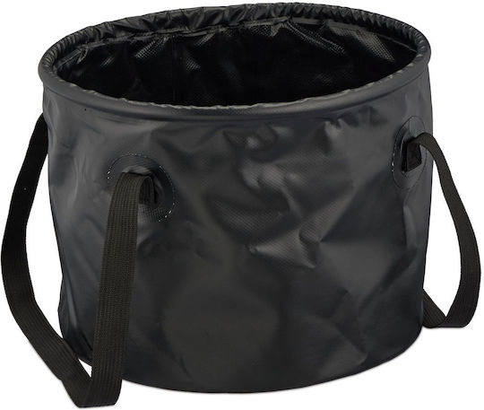Relaxdays Faltbarer Camping Eimer 15 Liter Schwarze 23x31x31 Cm