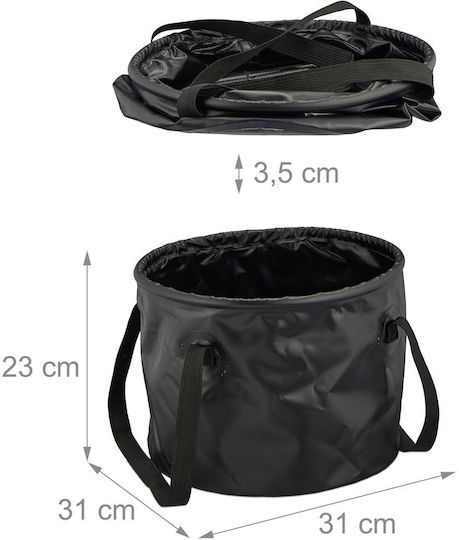 Relaxdays Faltbarer Camping Eimer 15 Liter Schwarze 23x31x31 Cm