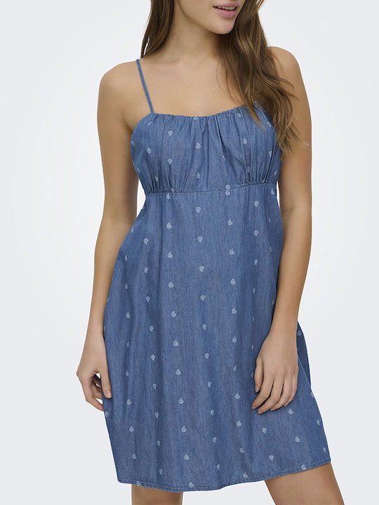 Alexis Summer Mini Dress Medium Blue Denim