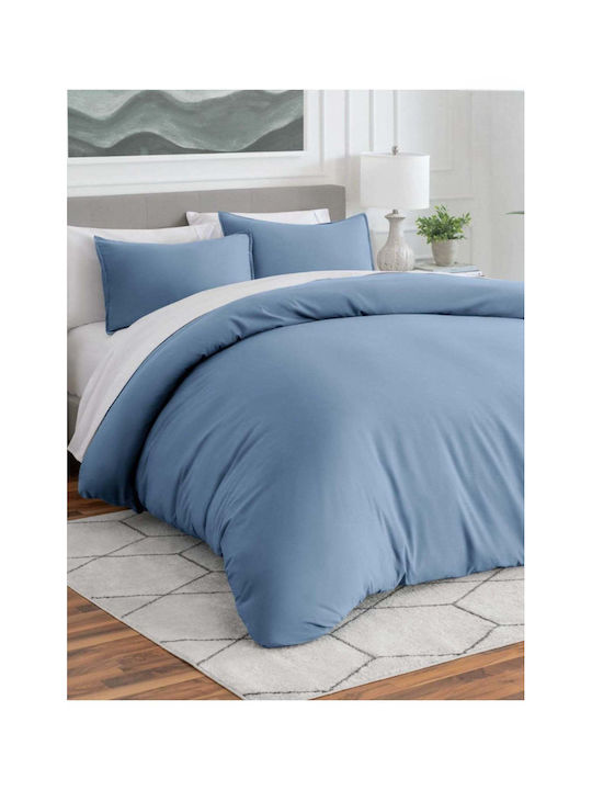 SteweHome Cotton Double Duvet Cover 200x200 Blue