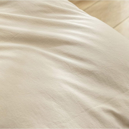 SteweHome Cotton Duvet Cover Set 180x220cm Double With Pillowcase Ecru
