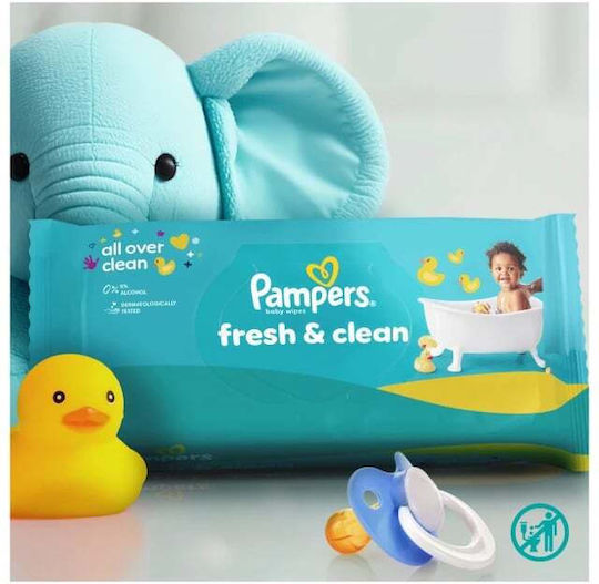 Pampers Fresh Clean Бебешки Кърпички Без Алкохол и Парабени 12x80 Броя