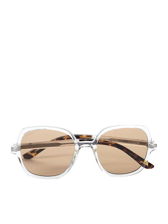 Moken Damentaschen Sonnenbrille mit Transparentem Rahmen und Polarisierten Gläsern MKN G06 CRST-YLW