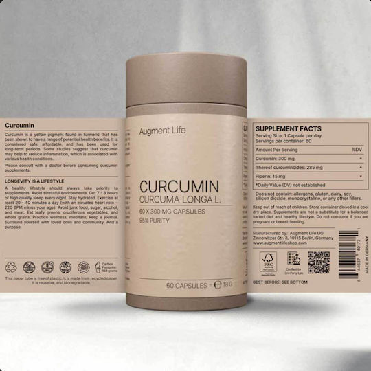 Augment Life Curcumin 300mg 60 κάψουλες