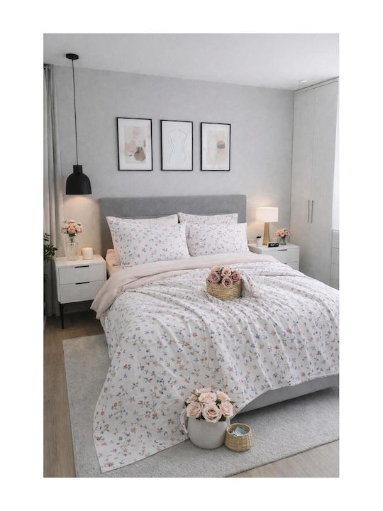 SteweHome Cotton Duvet Cover Set 195x230cm Double With Pillowcase Black