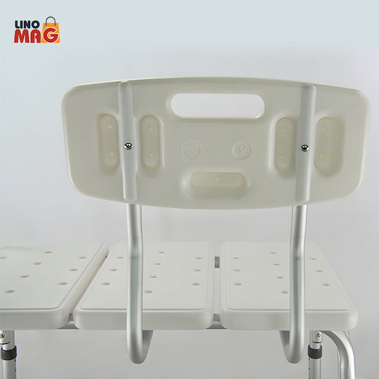 Bath Transfer Bench Chair Linomag Adjustable Height Interchangeable Left Right Backrest Handle