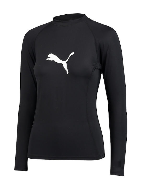 PUMA Tricou De Protecție Solară Pentru Femei Mânecă Lungă Negru UPF 50+