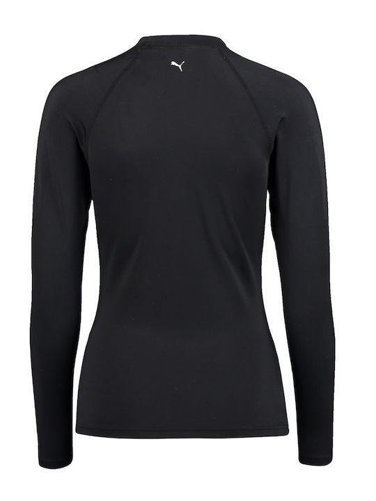 PUMA Tricou De Protecție Solară Pentru Femei Mânecă Lungă Negru UPF 50+