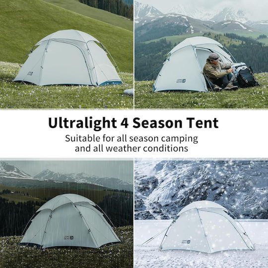 Naturehike Jim's Gear Bealock 1 Camping Tent Mountaineering White 4 Seasons for 1 Person Waterproof 3000mm 210x120x115cm