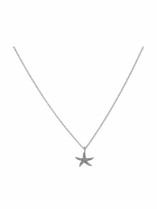 Halskette mit Stern-Design aus Silber mit Zirkon