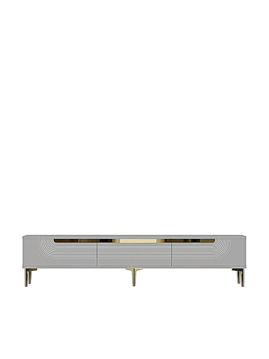 TV Stand Made of Wood & Gold Glass L180xD30xH41cm