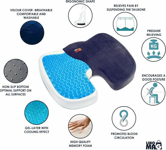 Linomag Μαξιλάρι Καθίσματος με Memory Foam σε Μαύρο χρώμα