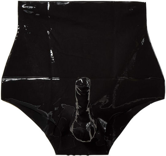 LateX Εσώρουχο με Dildo σε Μαύρο Χρώμα