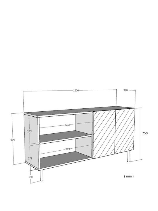 TV-Ständer Braun M120xP32xH75cm