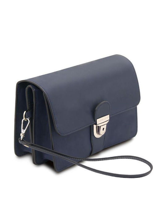 Leather Men's Handbag Navy Blue
