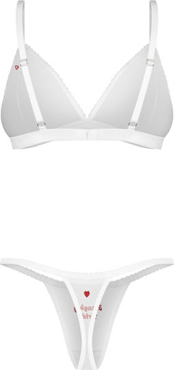 White Bra Set 2 Thongs Obsessive Weddya Bride 3 Pcs Set Ean 5901688269466