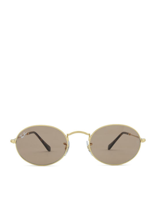 Ray Ban Унисекс Слънчеви Очила с Златен Метален Рамка и Кафяви Стъкла
