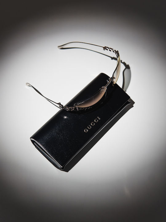 Gucci Unisex Sunglasses With Gold Metallic Frame And Grey Lens GG2038S 001