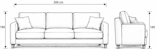 SteweHome Покривка За Триместен Диван Плетиво 180x300см Екрю