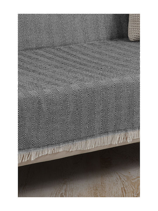 SteweHome Ριχτάρι Τριθέσιου Καναπέ 180x300εκ. Μαύρο