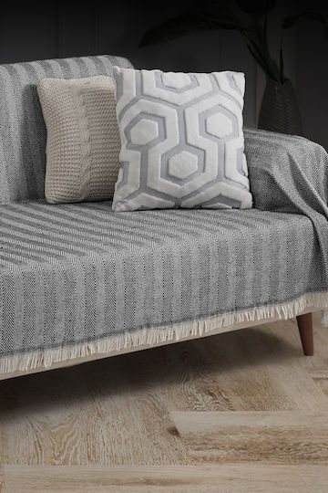 SteweHome Ριχτάρι Τριθέσιου Καναπέ 180x300εκ. Μαύρο