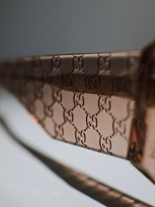 Gucci Унисекс Слънчеви Очилa с Бежова Рамка и Бежови Стъкла GG2128S 005