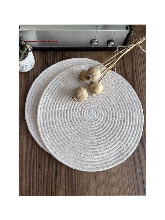 SteweHome SteweHome Ράνερ Βαμβακερό Πλεκτό Σετ 2τμχ Καφέ 33x33εκ