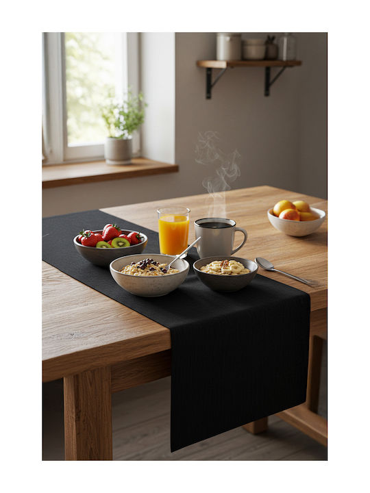 SteweHome Baumwoll Läufer Schwarz 150x50cm