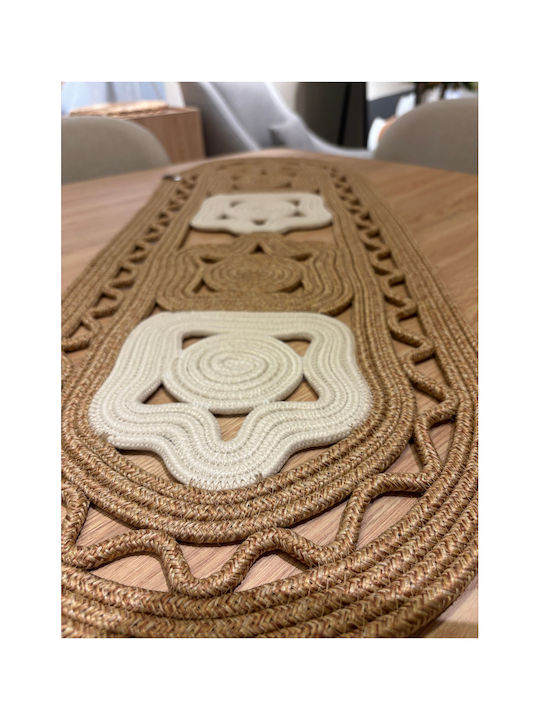 SteweHome Cotton Knitted Khaki Runner 90x35cm